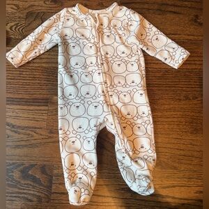 The Softest Cozy Bear Print BabyFootie Pajamas